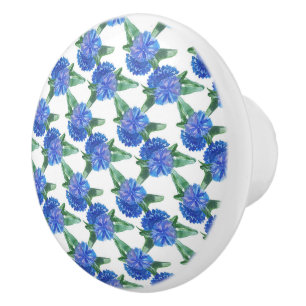 Bouton De Porte En Céramique fleurs de couleur d'eau