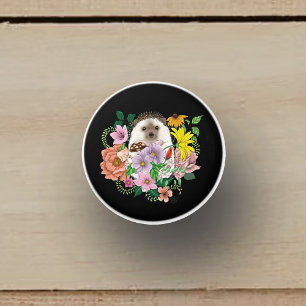 Bouton De Porte En Céramique Fleurs de hérisson mignonnes