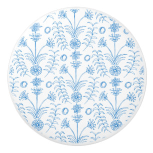 Bouton De Porte En Céramique Fleurs de lotus bleues mésopotamiennes méditerrané
