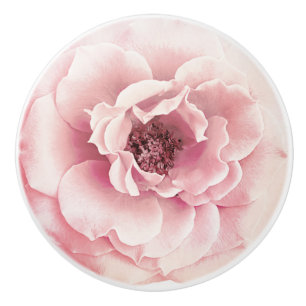 Bouton De Porte En Céramique Fleurs de peony florales rose et or Glam Floral pe
