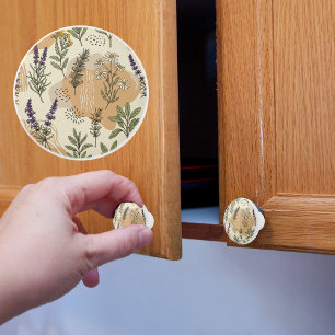 Bouton De Porte En Céramique Fleurs de plantes noix de céramique