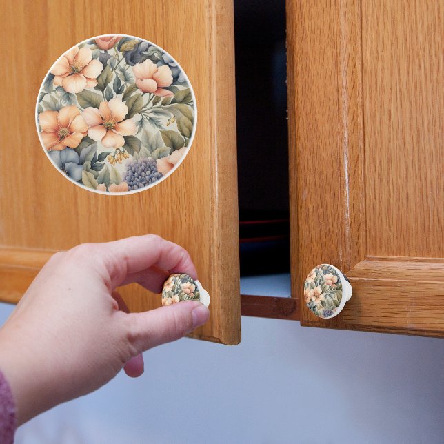 Bouton De Porte En Céramique Fleurs de printemps (Créateur téléchargé)