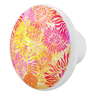 Bouton De Porte En Céramique Fleurs de printemps colorées