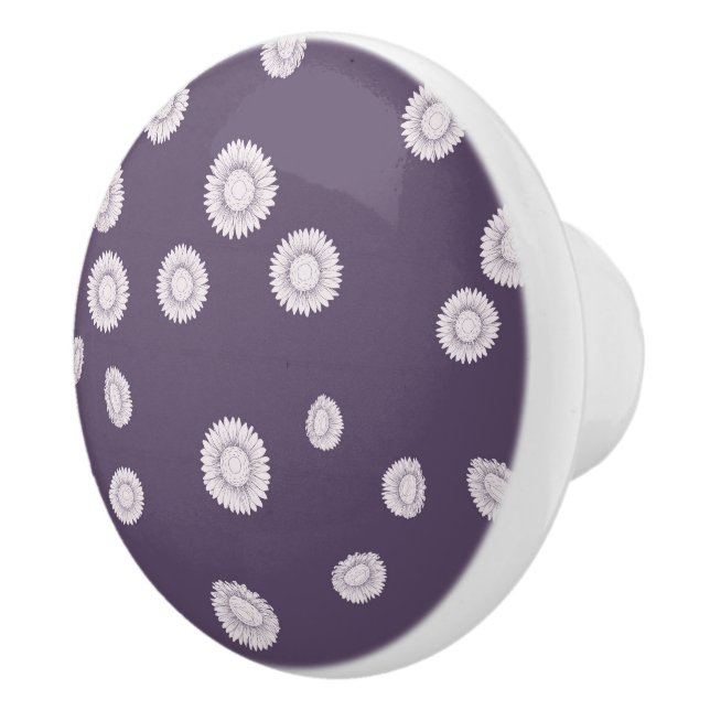 Bouton De Porte En Céramique Fleurs de soleil (Droite)