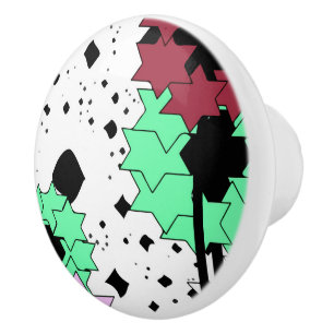 Bouton De Porte En Céramique Fleurs d'étoile