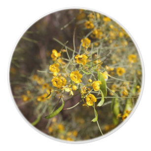 Bouton De Porte En Céramique Fleurs Jaunes Ceramic Knob