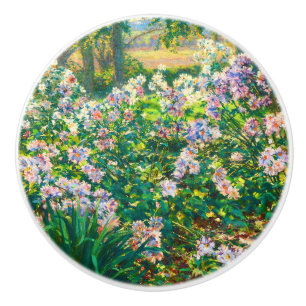 Bouton De Porte En Céramique Fleurs jolies vintages Illustration Fleurs blanche