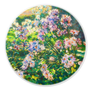 Bouton De Porte En Céramique Fleurs jolies vintages Illustration Fleurs blanche