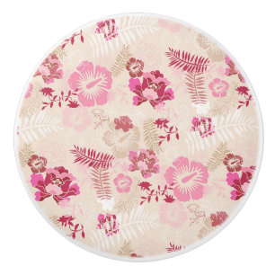 Bouton De Porte En Céramique Fleurs modernes roses mignonnes motif Haut basket