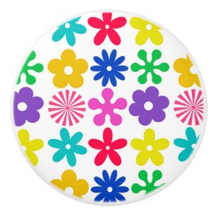 Bouton De Porte En Céramique FLEURS RÉTRO super