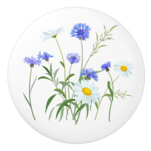 BOUTON DE PORTE EN CÉRAMIQUE FLEURS SAUVAGES 2