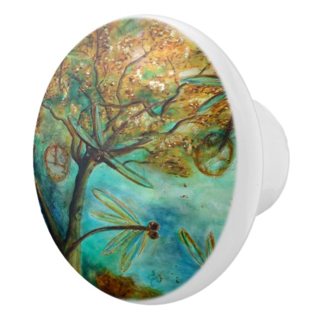 Bouton De Porte En Céramique Flirt de libellule (Droite)