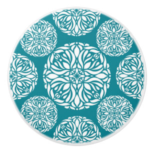 Bouton De Porte En Céramique Flocon de neige floral d'hiver