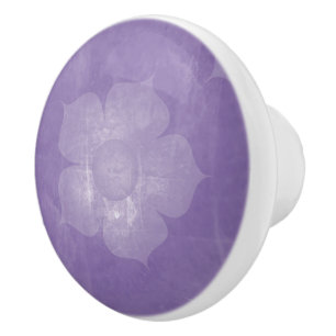 Bouton De Porte En Céramique Floral pourpre