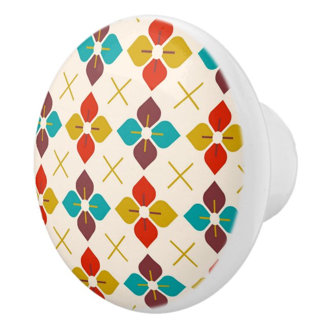 Bouton De Porte En Céramique Flore rétro (Droite)