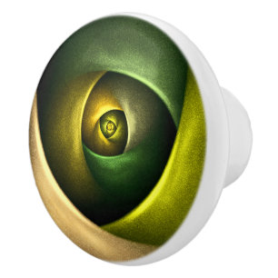 Bouton De Porte En Céramique Flore verte Florale moderne Art Abstrait Motif #23