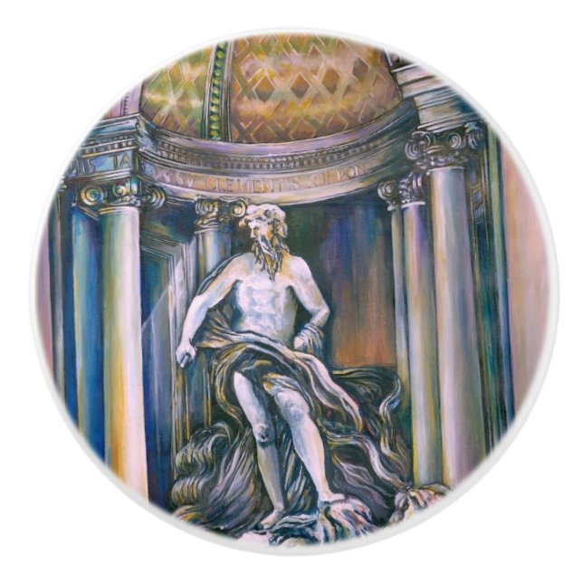 Bouton De Porte En Céramique Fontana Di Trevi, Roma (Devant)