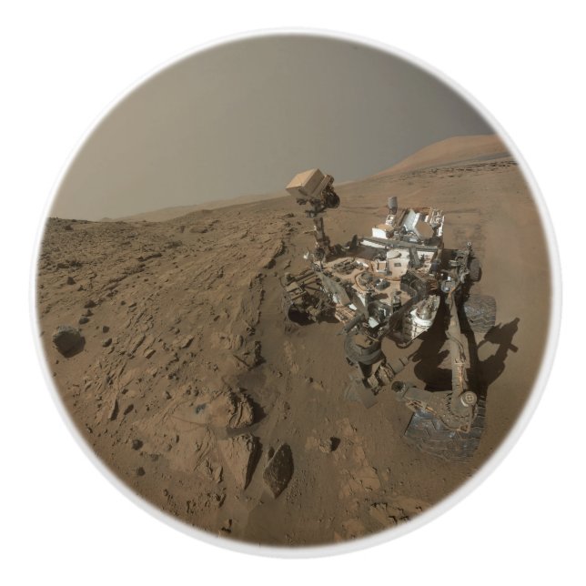 Bouton De Porte En Céramique Forage Mars Curiosity Red Martian Paysage (Devant)
