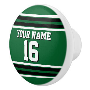 Bouton De Porte En Céramique Forest Green Black Team Jersey Custom
