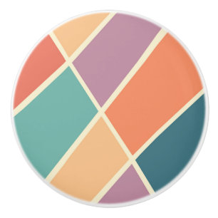 Bouton De Porte En Céramique Formes géométriques abstraites colorées