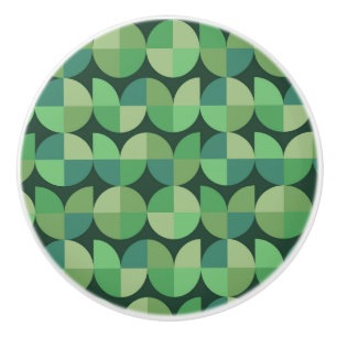 Bouton De Porte En Céramique Formes géométriques vertes de style moderne du mil