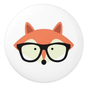 Bouton De Porte En Céramique Fox rouge de hippie mignon