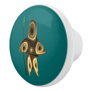 Bouton De Porte En Céramique Fractal Inuit Hunter