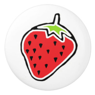 Bouton De Porte En Céramique Fraise