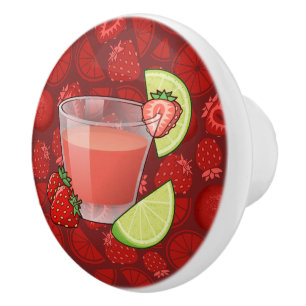 Bouton De Porte En Céramique Fraise Daiquiri Ceramic Knob