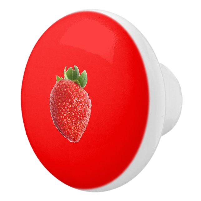 Bouton De Porte En Céramique Fraise d'été (Droite)