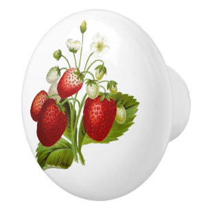 Bouton De Porte En Céramique Fraise rouge mignonne