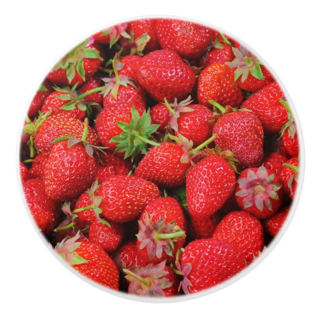 Bouton De Porte En Céramique Fraises (Devant)