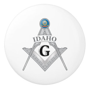 Bouton De Porte En Céramique FreemaFreemasonsonry lodge de l'état de l'Idaho