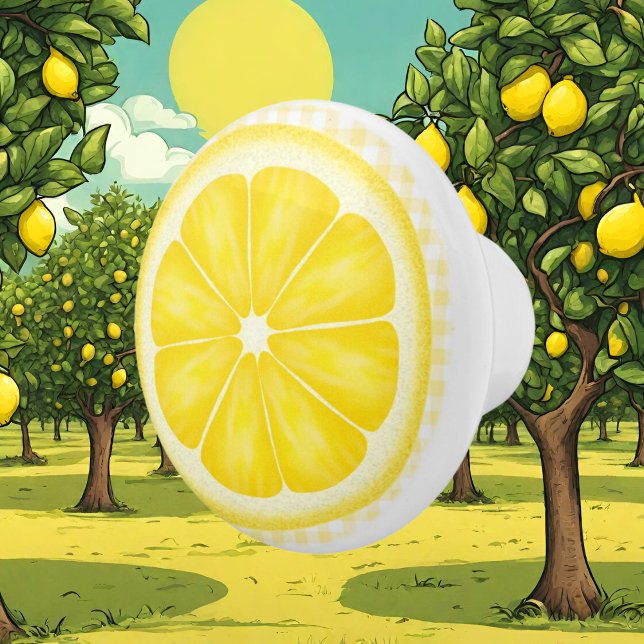Bouton De Porte En Céramique Fruit en céramique au citron de campagne (Créateur téléchargé)