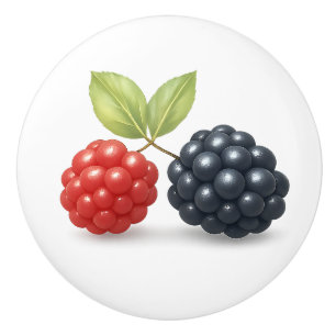 Bouton De Porte En Céramique Fruit framboise Blackberry Illustration de l'aquar