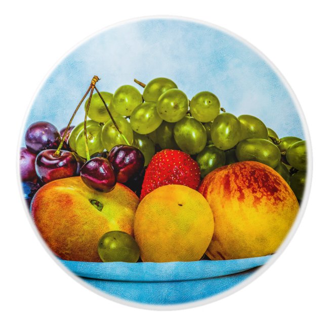 Bouton De Porte En Céramique Fruits d'été (Devant)