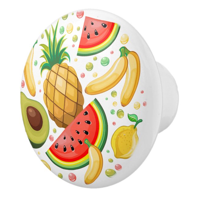 Bouton De Porte En Céramique Fruits d'été frais Motif (Droite)