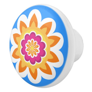 Bouton De Porte En Céramique Fuchsia_blu