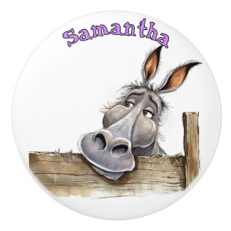 Bouton De Porte En Céramique Fun Donkey Personalized