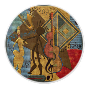 Bouton De Porte En Céramique Funky Hot Jazz