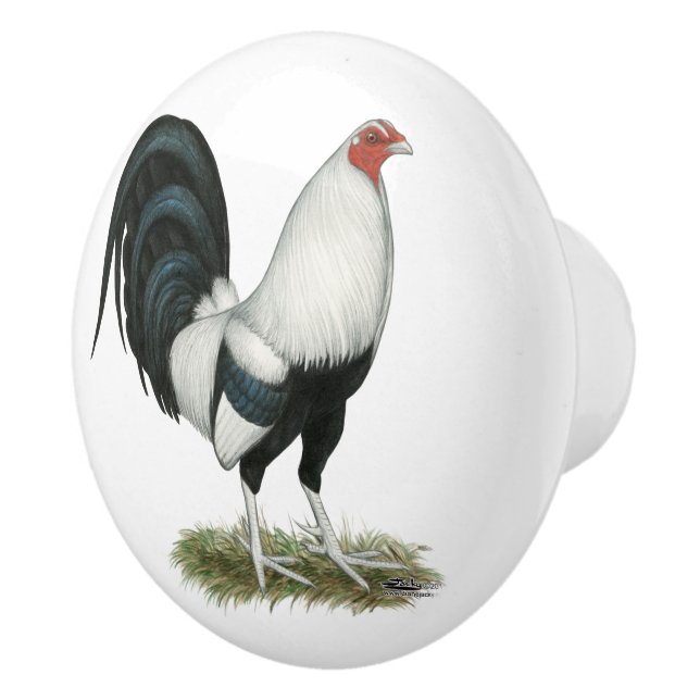 Bouton De Porte En Céramique Gamecock argenté (Droite)