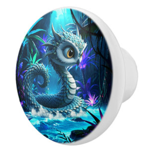 Bouton De Porte En Céramique Gardien de la jungle au clair de lune – Hibou ench