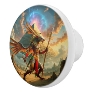 Bouton De Porte En Céramique Gardien de la Porte Céleste – Anubis