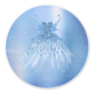Bouton De Porte En Céramique Gare de glace de l'aile de fée   Feutre d'iridesce