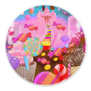 Bouton De Porte En Céramique Gâteaux Fantasy Candy Land & thème de bonbons sucr