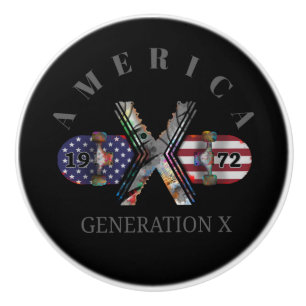 Bouton De Porte En Céramique Génération X American Skateboard 1972