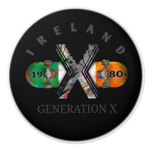 Bouton De Porte En Céramique Génération X Irlande des années 1980Skateboard