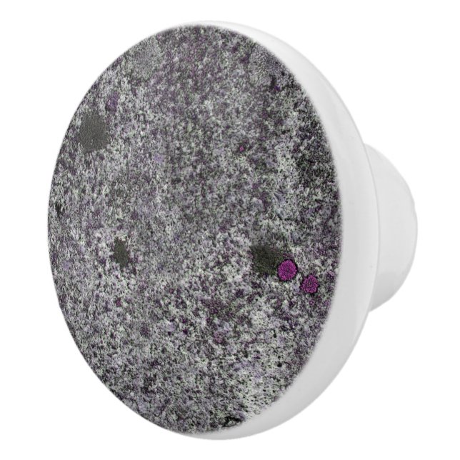 Bouton De Porte En Céramique Géologie Granit gris rose Détails (Droite)