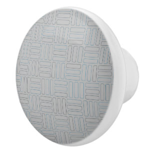 Bouton De Porte En Céramique Géométrique bleu et gris
