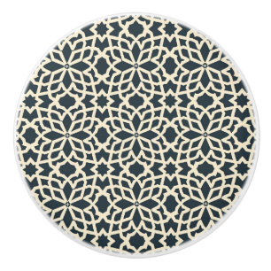 Bouton De Porte En Céramique Géométrique de la marine et de l'ivoire - Élégant